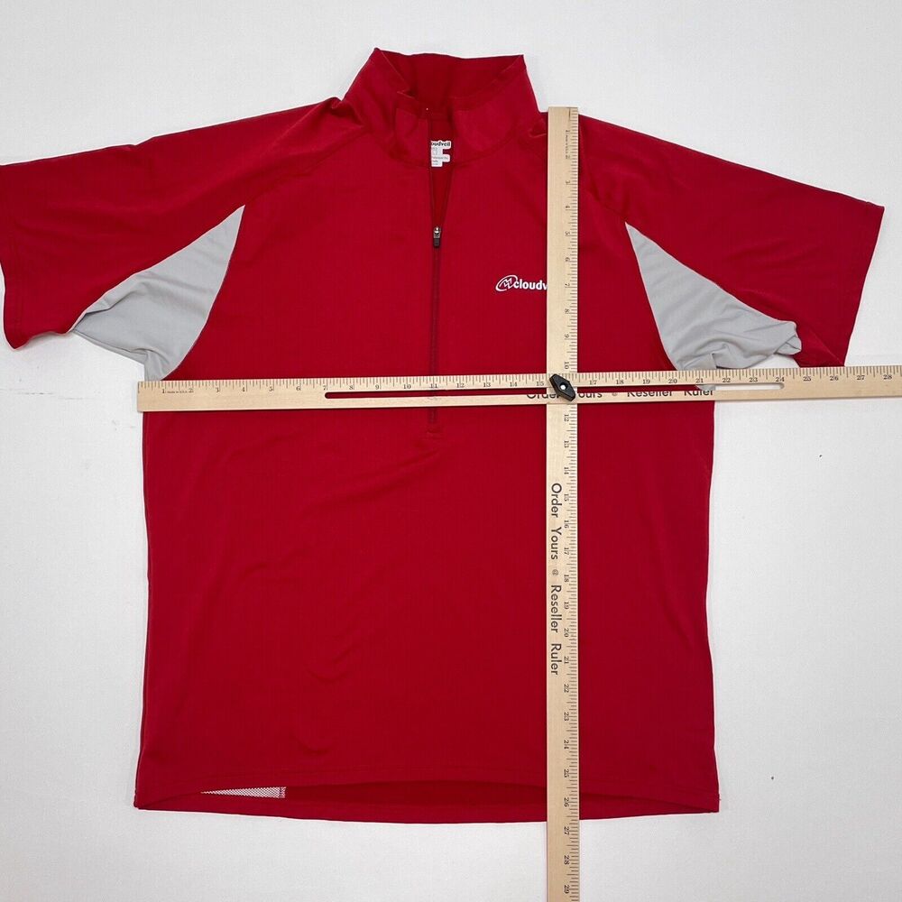 Cloudveil Short Sleeve Pullover Men’s Size Large Red Half Zip‎ Shirt Hiking Base - Picture 9 of 11
